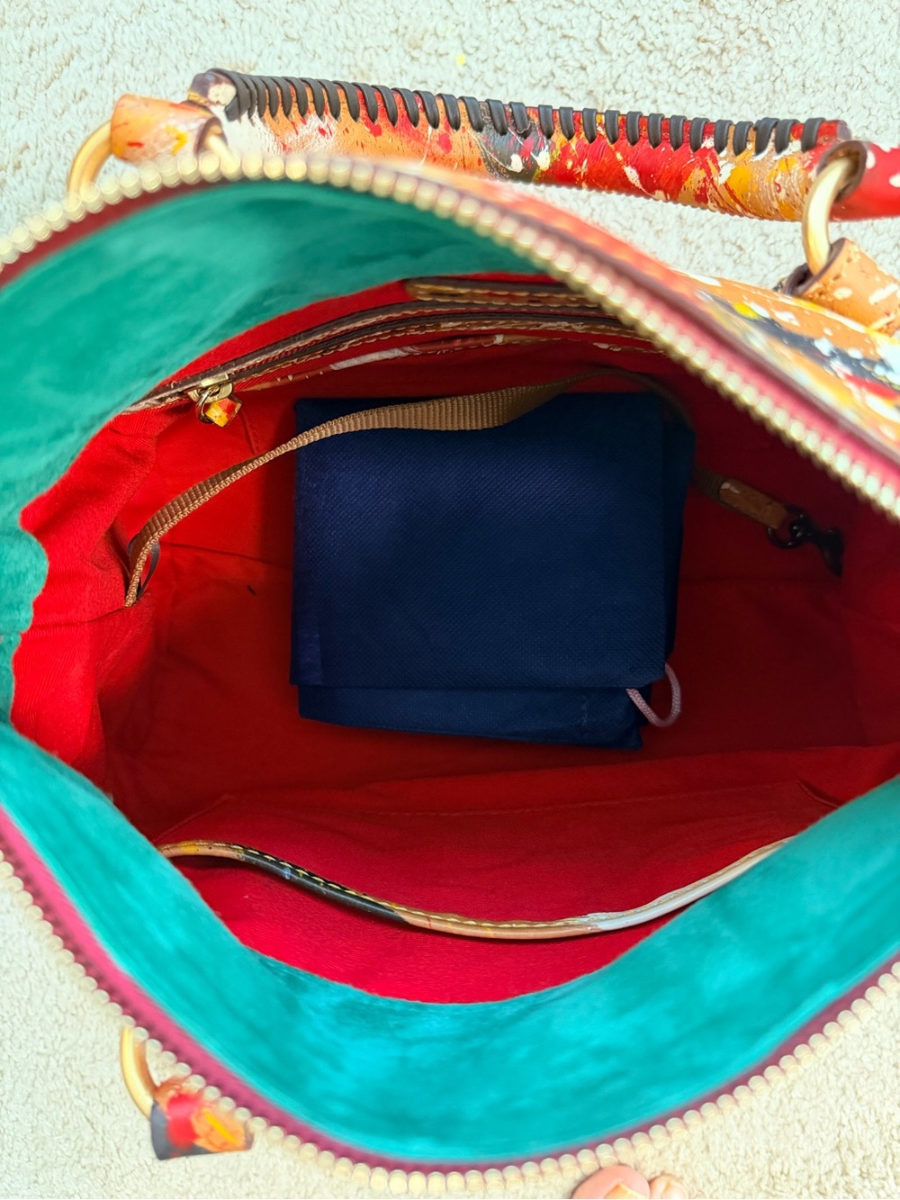Dooney & Bourke Florentine Dipinta Satchel - Small - Natural - Picture 4 of 5